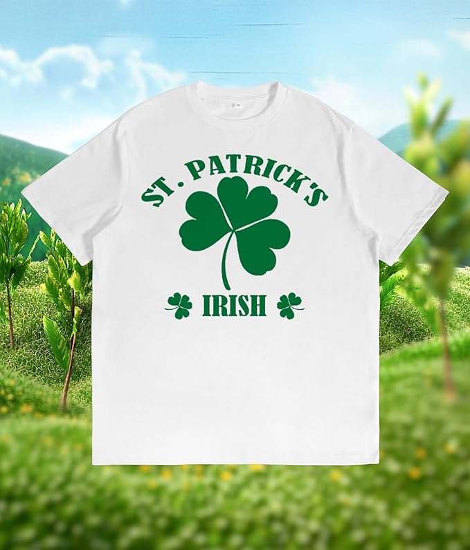St. Patrick's Day Celebration Tee Beer Graphic Big and Tall Short Sleeve Cotton Festival Casual Gym Workout Tshirts