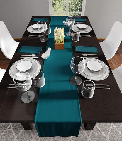 Encasa XO Azul Blue Cloth Napkins Set of 12, 17"x17" | Solid Color Cotton Dinner Napkins | Washable & Reusable Napkins for Dining Table Fall Decoration, Holiday & Christmas Festivals