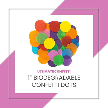 Biodegradable Tissue Paper Confetti Dots, Multi-Color Color (1 Pound Bag of Confetti)