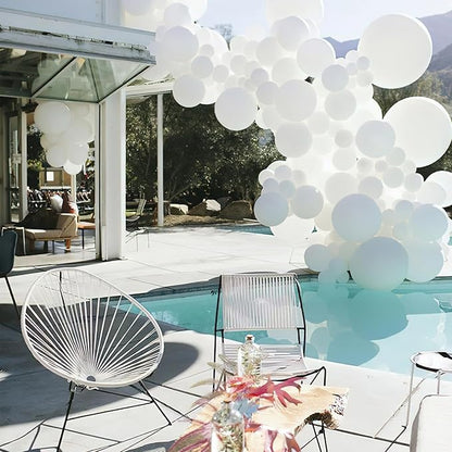 PartyWoo White Balloons 20pcs 18 Inch Matte White Latex Balloons for Wedding Bridal Graduation Engagement Baby Shower Gender Reveal Easter Anniversary Birthday Tea Party Decorations White-Y13