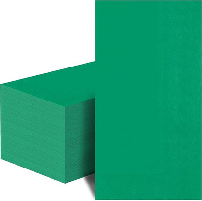 100 Pcs Green Paper Napkins Disposable - Green Guest Dinner Napkins for Bathroom Wedding Birthday Anniversary Christmas Party