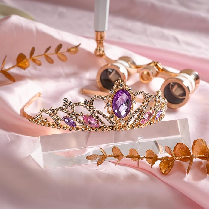 Princess Crown Sparkle Gold Crown Headband Princess Dress Up Accessories for Halloween Christmas Party