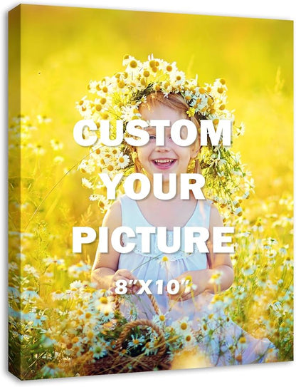 DBLAKI Personalized Photo to Canvas Print - Custom Canvas Prints With Your Photos,Custom Picture Frames Photo Prints Wall Art Ideal for Home Decor Gifts Keepsakes 8"x10"