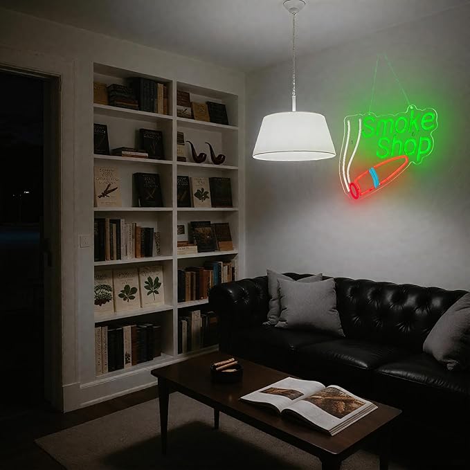 Smoke Shop Neon Signs, LED Neon light, Dimmable USB Powered, for Commercial Smoke Shop Bar Man Cave Pub Recreation Room Garage