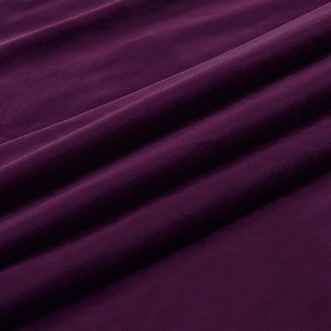 PRIMROSE Purple Velvet Curtains 84 inch Long for Living Room,Set of 2 Panels Blackout Rod Pocket Back Tab Window Treatment Room Darkening Heavy Decorative Curtains Drapes for Bedroom