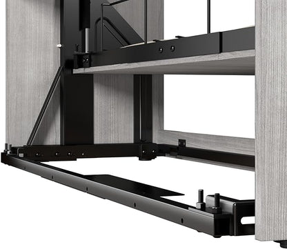 Bestar Claremont Full Murphy Bed with Closet Organizer (79W) in Platinum Gray, Sleeping Arrangement for Multipurpose Room