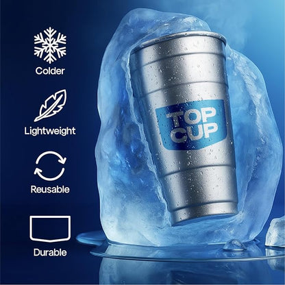 Top Cup by Ball – 12 Ounce, 50 Count, Reusable Aluminum Party Cups | Cold-Holding, Recyclable, Made in USA