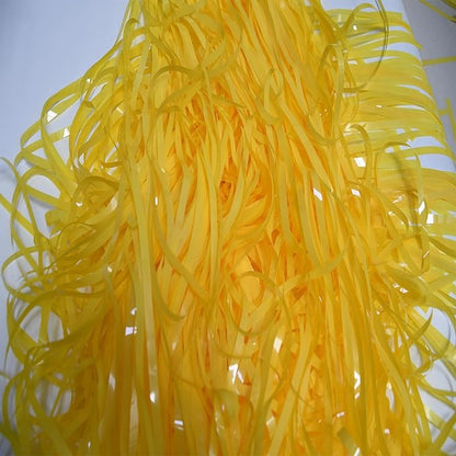 BRAVESHINE Foil Fringe Curtain Backdrop - 2 Pack Yellow Tinsel Photo Booth Backdrop Party Streamers for Easter, Birthdays, Christmas, Lemon, Pineapples, Kids' Party Decorations