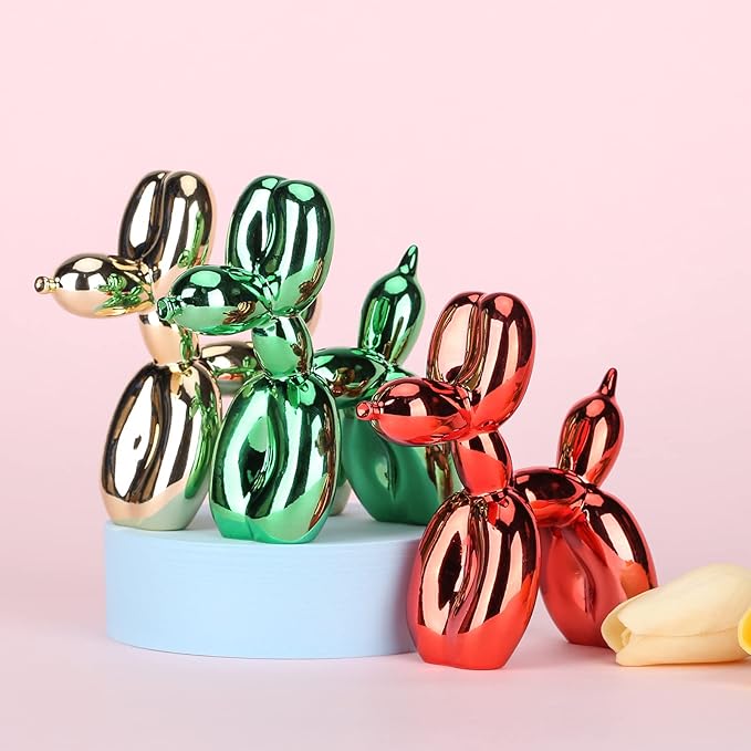 Balloon Dog Sculpture Modern Home Decor Collectible Figurines Funky Statues for Bedroom Trendy Animal Decor for Coffee Table Living Room Decor