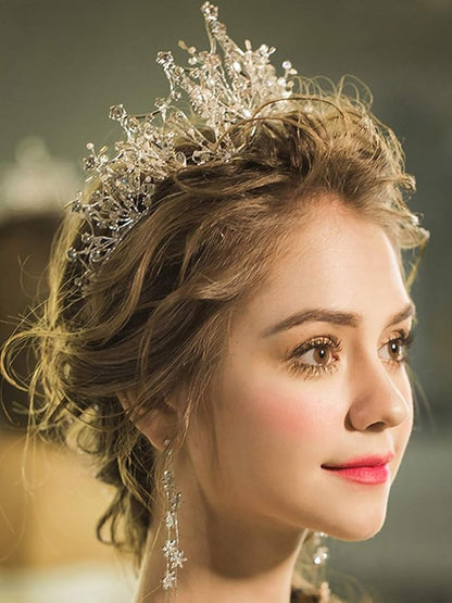 COCIDE Gold Crown for Women Baroque Queen Crown and Tiara for Girls Crystal Headband Mermaid Crown Princess Hair Accessories for Bride Birthday Party Bridesmaids Halloween Costume Cosplay