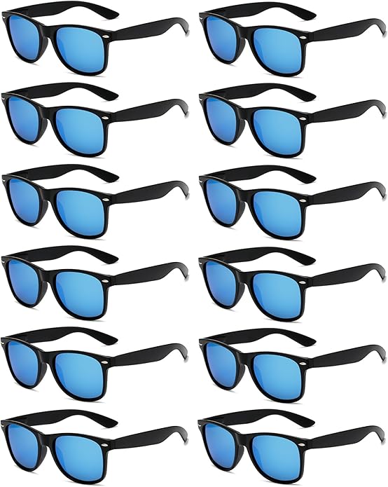Eyegla 8/12/18 Pack Neon Sunglasses Bulk Colorful Multipack Party Sunglasses Retro Glasses Party Favor for Adult Men Women