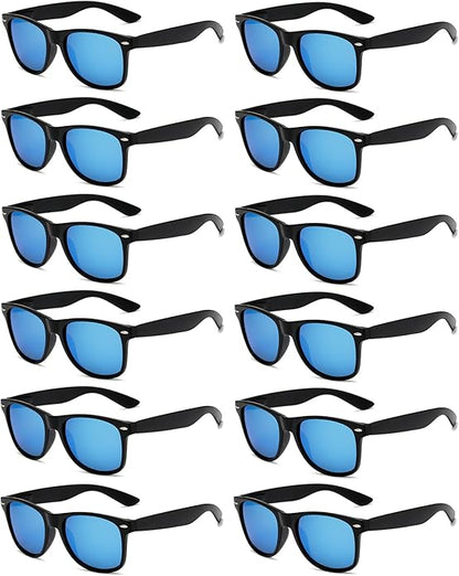 Eyegla 8/12/18 Pack Neon Sunglasses Bulk Colorful Multipack Party Sunglasses Retro Glasses Party Favor for Adult Men Women