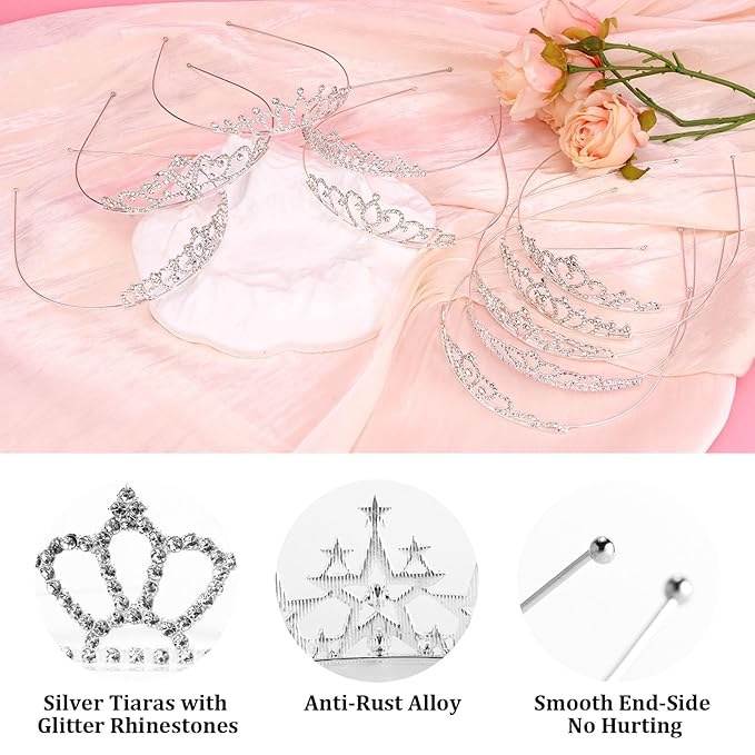 30 Pcs Tiaras Crowns Headbands for Women Girls Silver Princess Tiara Bulk Crown Tiaras Rapunzel Crown for Wedding Birthday Crystal Tiara for Prom, Bride, Pageant, Halloween
