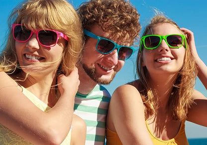 Fsmiling Blue Sunglasses Bulk Adult Party Sunglasses 80s Glasses Shades for Men Women Party Favors-15Pack,UV Protection