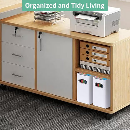 Collapsible File Organizer Box with Handle,12.20x5.11x9.84Inches, Filing Organizer for Home or Office, Small Portable File Box (3 Packs, White)