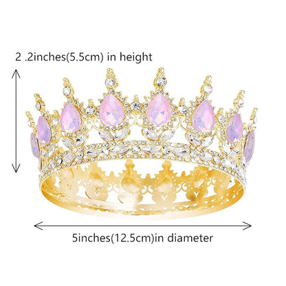 Queen Crown Rhinestone Wedding Crowns and Tiaras for Women Costume Party Hair Accessories Princess Birthday Crown Crystal Bridal Crown (Gold Fantasy Purple Crown)