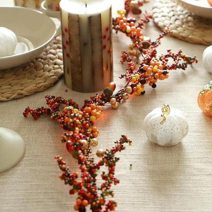 Fall Garland with Lights 6.5FT Battery Operated Halloween Lights with Remote Control - 25 LEDs Warm Orange Fall Fairy Lights for Thanksgiving Halloween Mantle Table Fall Decorations