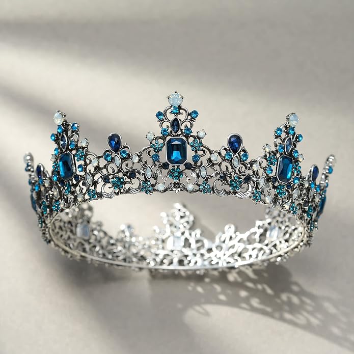 SWEETV Queen Crown for Women - Baroque Wedding Tiaras and Crowns,Jeweled Tiara Crown,Prom Birthday Halloween Hair Accessories