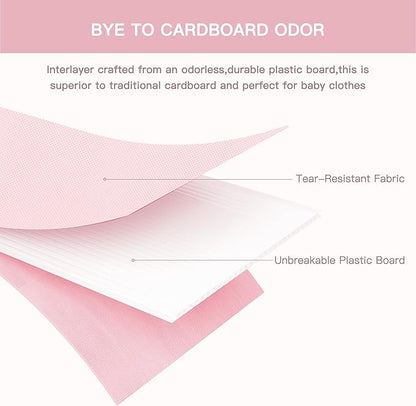 Criusia Drawer Organizer Clothes, 21 Pack Dresser Organizer for Baby Clothes, Underwear, Sock - Foldable Closet Organization and Storage Dividers Bins for Nursery, Bedroom (Pink)