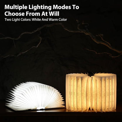 Magic Truth Book Light - Rechargeable LED Book Lamp for Home Decor, Ideal Christmas & Bookworm Gifts with Gold Foil Embossed Cover, Warm White Light for Entertainment & Relaxation (Black)