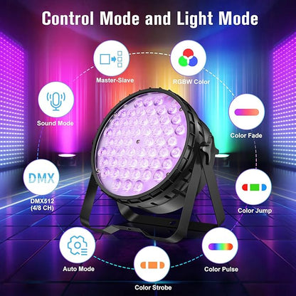 Betopper 54 * 4W High CRI Par Light, CRI/RA>90 RGBW 4 in 1 Ultra-Bright LED Stage Lights,Up to 5500 Lm Party Lighting, Party Disco DJ Lights for Photography Video Wedding Show, 4 Packs