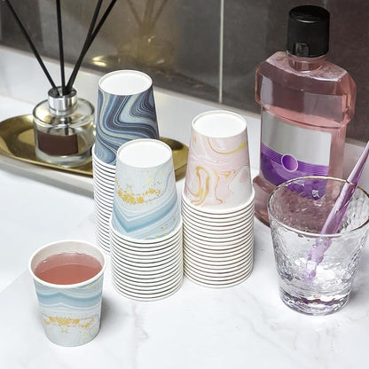 1200 Pack 3 oz Bathroom Cups, Disposable Small Mouthwash Paper Cups for Bathroom, Thick and Sturdy Snack Cups for Daily Use (European-style 1200Count)