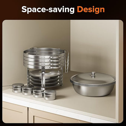 Chafing Dishes for Buffet, 4 Pack 5QT Round Stainless Steel Chafing Dish Set with Lid Holder for Home Parties, Christmas Gatherings, Catering Events, Complete Buffet Warmer Set - Silver