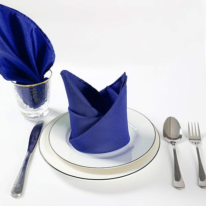 Cloth Napkins 20x20 inch Washable Polyester Dinner Napkins Soft Table Napkins for Wedding Party Dining Banquet(Royal Blue,25PCS)