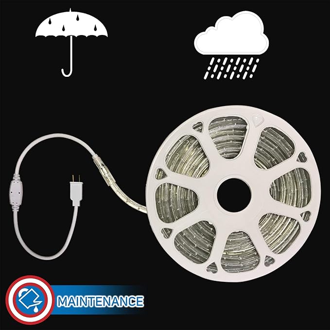 Russell Decor LED Rope Lights Festival Holiday Party Seasonal Christmas Decoration 30ft - 200ft Customized Available (Warm White, 40)
