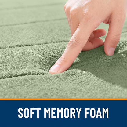 OLANLY Memory Foam Bath Mat 59x35, Super Soft Absorbent Bathroom Rugs, Quick Dry, Machine Washable Shower Floor Rugs, Bathmat Carpet, Bathroom Home Decor Accessories, Sage Green