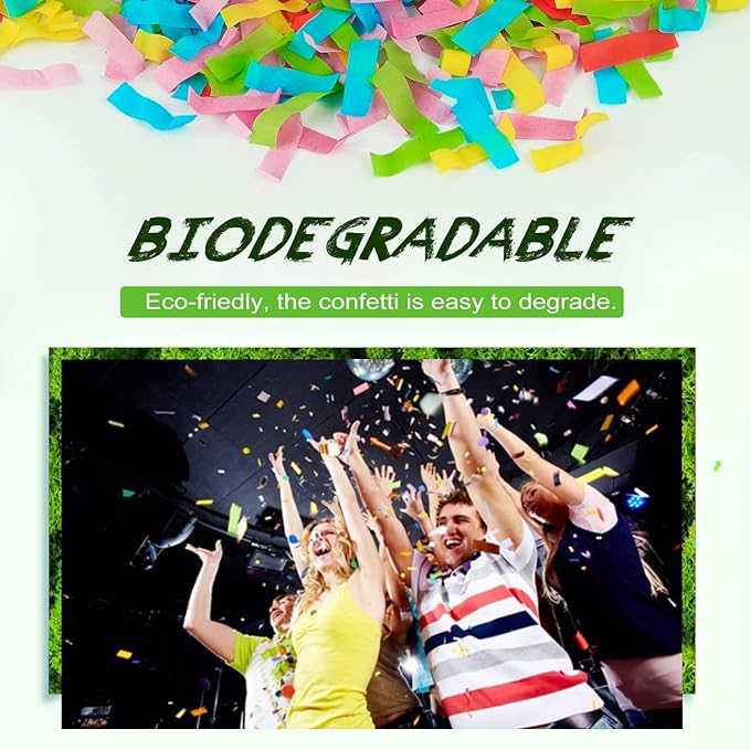5 Pack 15 Inch Confetti Poppers – Multicolor Biodegradable Confetti Cannons for Wedding, Birthday, Graduation, Christmas, New Year – Party Poppers Confetti Shooters for Indoor & Outdoor Celebrations