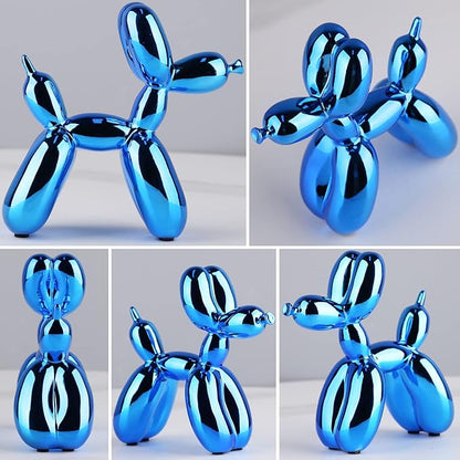 Blue Balloon Dog Decor,Balloon Animal Decor,Shelf Decor Preppy Room Decor,Cute Statue Home Decor, Bedroom Modern Sculpture Desk Decor,Office Gold Decorations Small Figurines