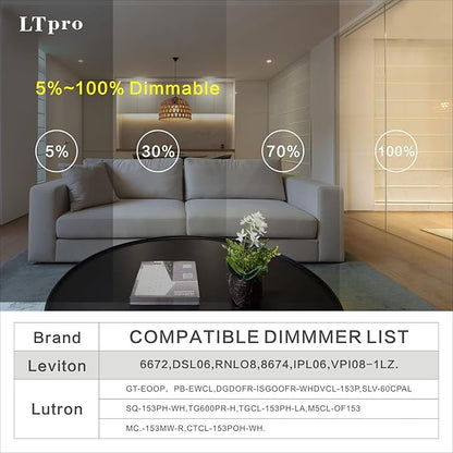 4 Inch Gimbal Led Recessed Light, 2700K/3000K/3500K/4000K/5000K Dimmable Retrofit Eyeball Can Light with Jbox 12W, Waterproof Recessed Lighting for shower, Recessed Ceiling LED Lights.(4 Pack) ﻿