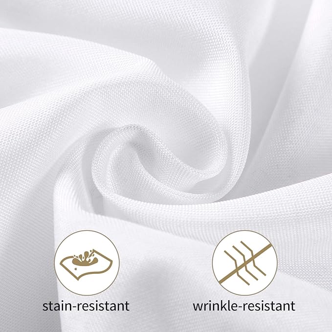 25pcs Polyester Cloth Napkins - 17 x 17 inch White Dinner Washable Napkins with Hemmed Edges for Restaurant/Wedding/Hotel(25,White)