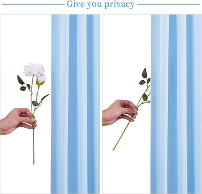 10x10 Baby Blue Backdrop Curtain for Baby Shower Parties Wrinkle Free Light Blue Curtains Backdrop Drapes Fabric Decoration for Birthday Party Photography 5ft x 10ft,2 Panels