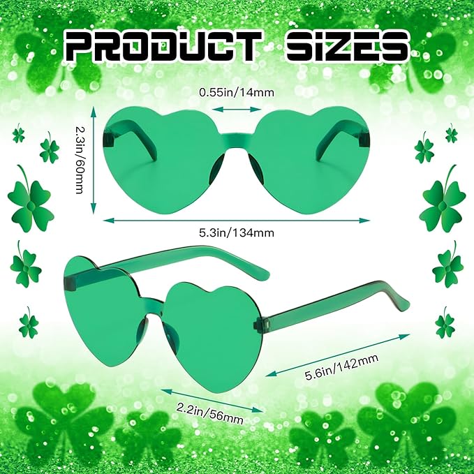 SUNOVELTIES 18 Heart Shape Rimless Sunglasses Transparent Candy Color Party Glasses Colored Eyewear for Women