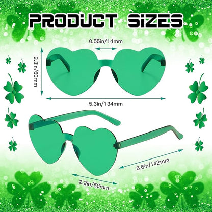 SUNOVELTIES 18 Heart Shape Rimless Sunglasses Transparent Candy Color Party Glasses Colored Eyewear for Women
