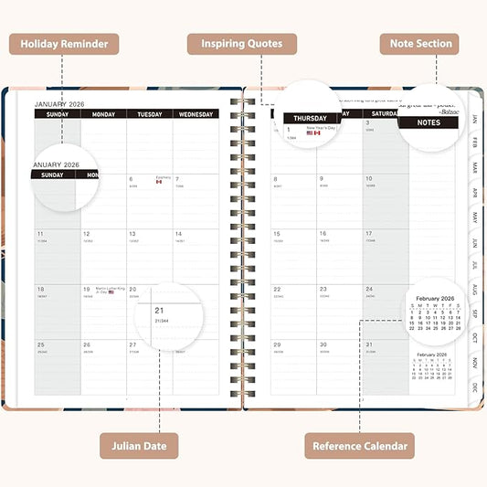2026 Planner, Weekly and Monthly Calendar Academic Planner, Jan 2026 - Dec 2026, Planning Agenda Book for Desk Accessories and School Supplies - A5 (6.3'' x 8.5'')