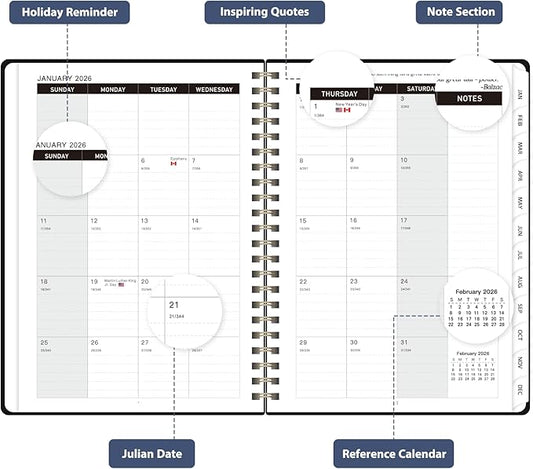 2026 Planner, Weekly and Monthly Calendar Academic Planner, Jan 2026 - Dec 2026, 8.5‘’ x 11'', Planning Agenda Book for Desk Accessories and School Supplies - Letter Size