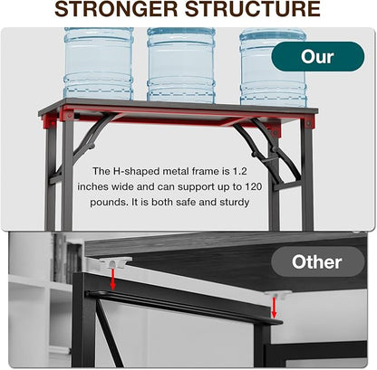 TEMI Small Computer Desk Folding Table - 35.8" Foldable Office Desk, No Assembly, Perfect for Small Spaces in Bedroom, or Apartment, Portable Mini Desk or Study Table Compact Design, Marble Greige