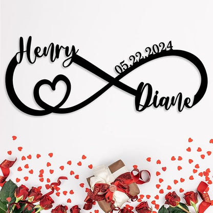 Custom Infinity Signs, Personalized Wedding Presents, Infinitys Wedding Present, Personalized Valentines Day Presents, Infinitys Heart Sign, Love Wall Decor Signs, Metal Name Sign
