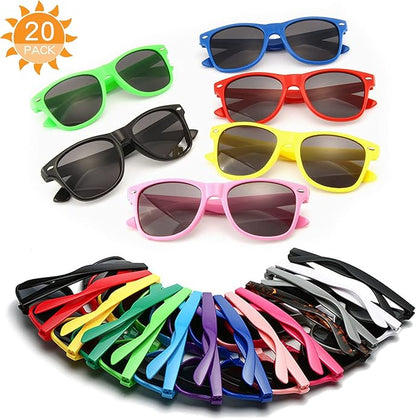 YQVIE 20 Pack Wholesale Sunglasses for Men Women in Bulk 70s Retro Cheap Glasses for Party Supplies