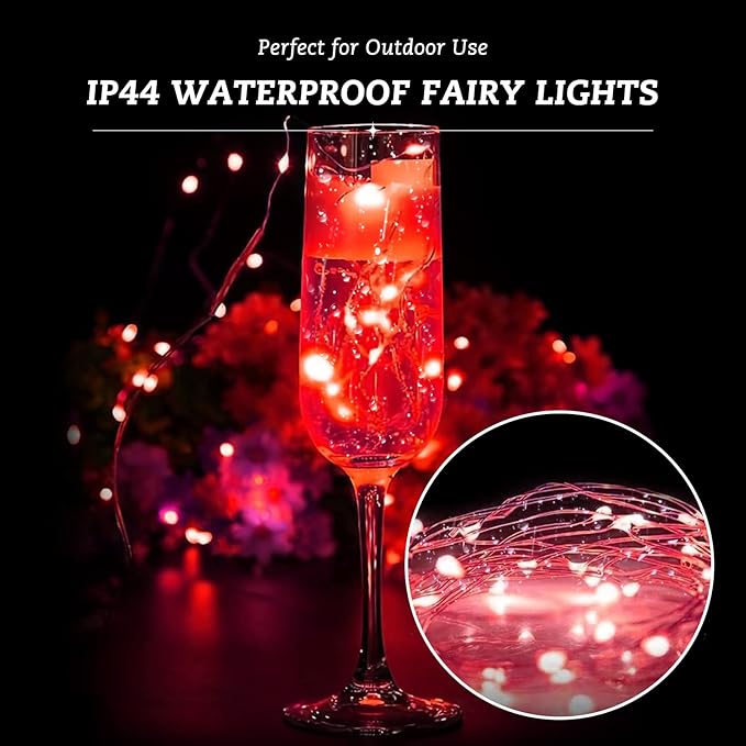 12 Pack Fairy Lights - 7FT 20LED Silver Wire Waterproof Outdoor Firefly Mini Lights for Bedroom Party Birthday Wedding Indoor Decorations