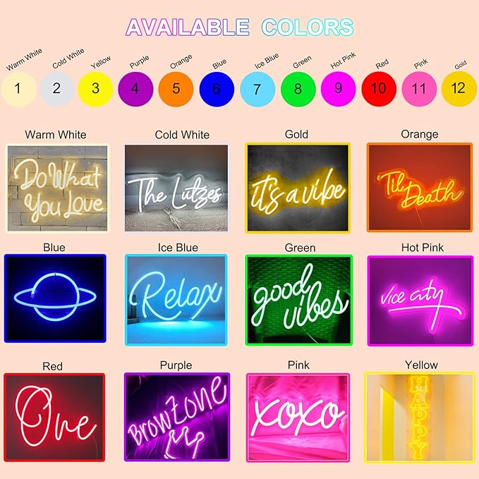 Custom LED Neon Signs, Personalized Family Name Neon Light with Dimmer Switch, Handmade Gifts Decorative Wall Sign for Home Bedroom, Festival, Party, Wedding, Birthday, Bar, Shop (18" to 55)