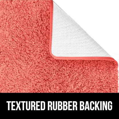 GORILLA GRIP Bathroom Rugs, Ultra Soft Absorbent Mat, Thick Plush Bath Rug, Machine Washable, Microfiber Quick Dry, Mats for Shower, Bathtub and Floor, Home Decor Accessories, 24x17, Coral