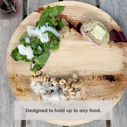 NEATtable Palm Leaf Plates | Disposable & Compostable | Eco Friendly & 100% Natural | Great for Outdoor Events, Wedding, Party, Barbecues | 10-inch Round Plate, Pack of 25
