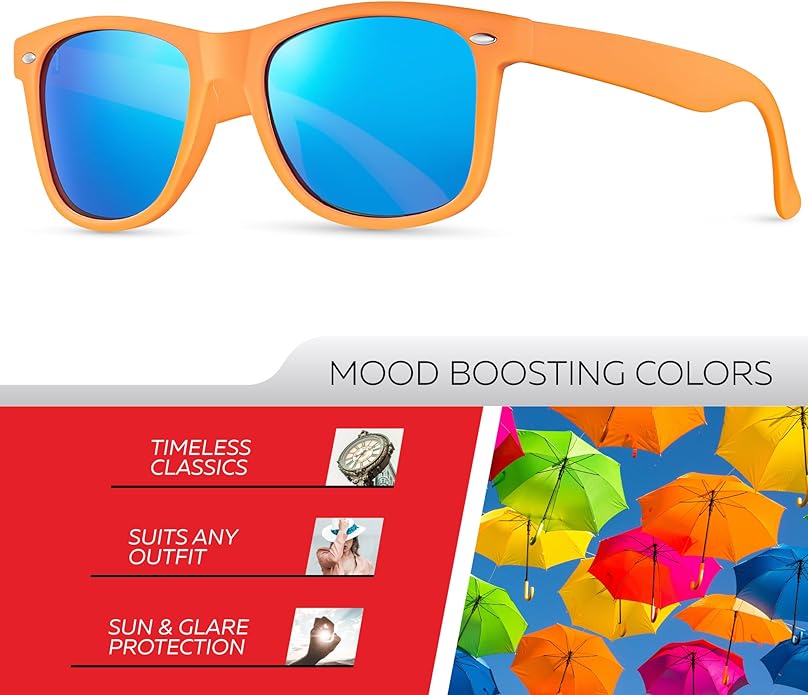 Retro Rewind Polarized Sunglasses for Men and Women - UV Protection Classic Sun Glasses
