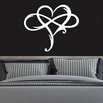 Infinity Heart Metal Wall Art for Home Decor, Eternal Love Sign Steel Wall Plaque, Home Wedding Decor, Eye-Catching Addition to Living Room, Above Bed Decor for Bedroom Ornaments