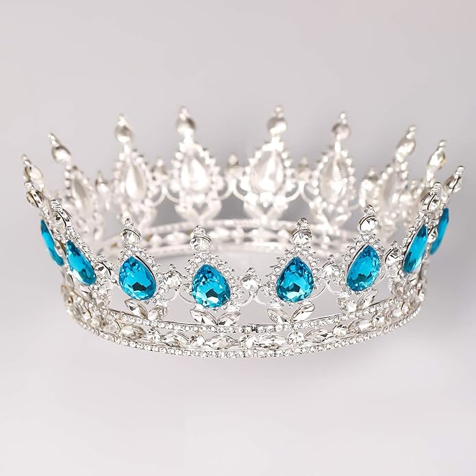 FORSEVEN Queen Crown Rhinestone Wedding Crowns and Tiaras for Women Costume Party Hair Accessories Princess Birthday Crown Crystal Bridal Crown Christmas Decorations Headband
