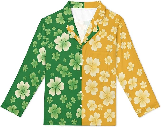 Lemons Leaves Ceramic Style Womens Pajama Set Long Sleeve Pajamas Top And Pants Soft Loungewear Pjs Sets